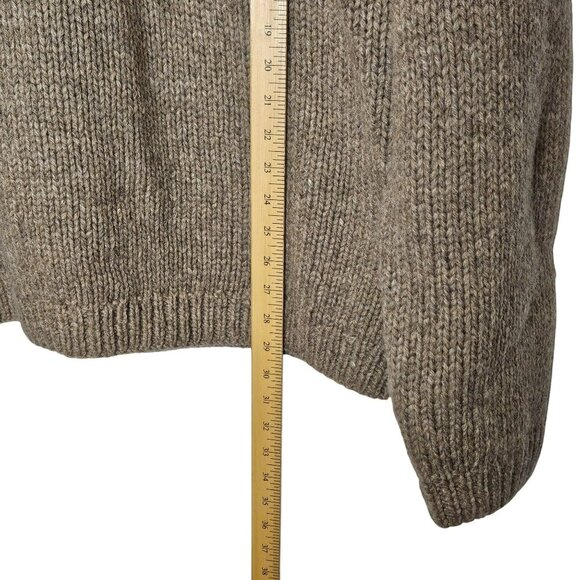 J.Crew Vintage Thick Handknit Wool Sweater L Brown Striped Fisherman Pullover - Picture 6 of 8